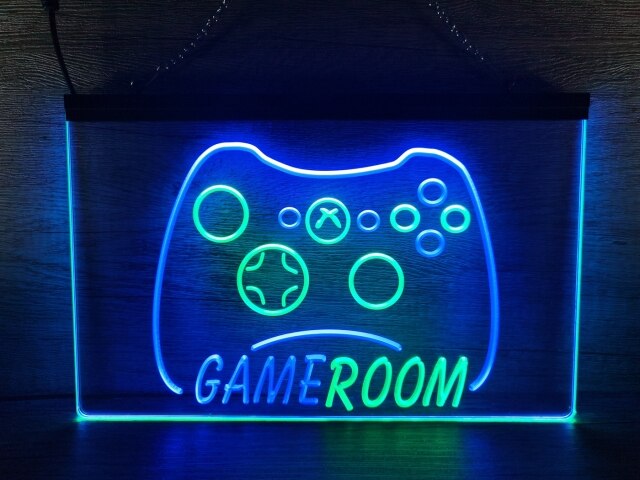 Game Room Controller Two Tone Illuminated Sign