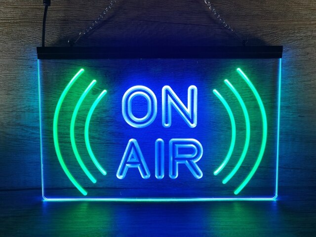 On Air Wave Two Tone Illuminated Sign