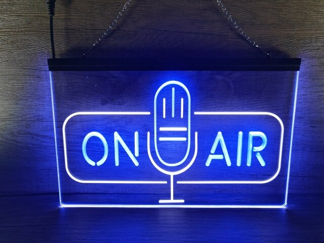 On Air Microphone Two Tone Illuminated Sign