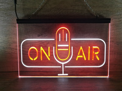 On Air Microphone Two Tone Illuminated Sign