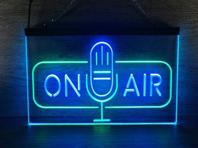 On Air Microphone Two Tone Illuminated Sign