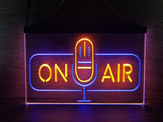 On Air Microphone Two Tone Illuminated Sign