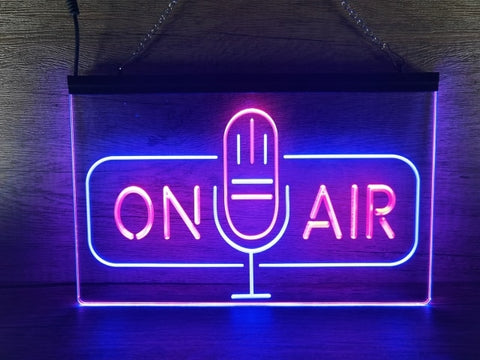 Image of On Air Microphone Two Tone Illuminated Sign