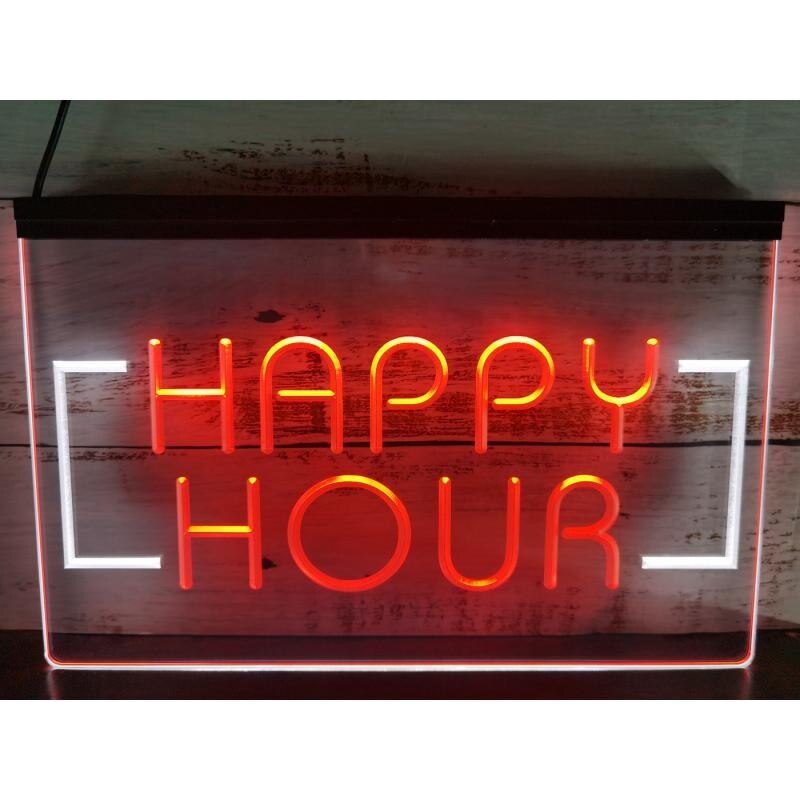 Happy Hour Two Tone Illuminated Sign