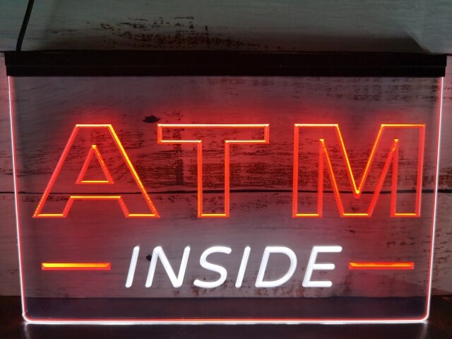 ATM Inside Two Tone Illuminated Sign