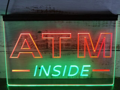 ATM Inside Two Tone Illuminated Sign