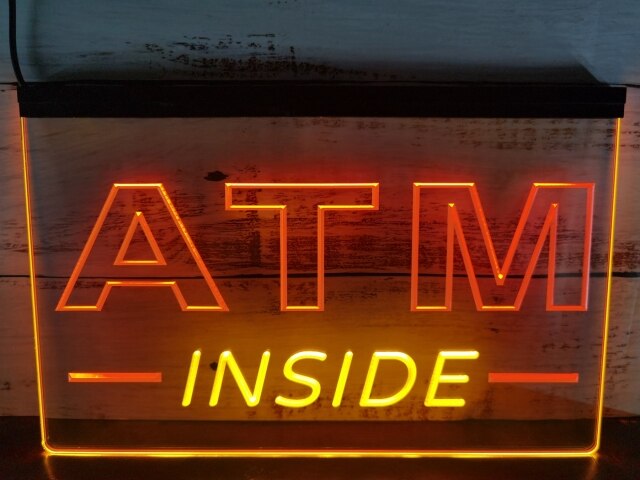 ATM Inside Two Tone Illuminated Sign