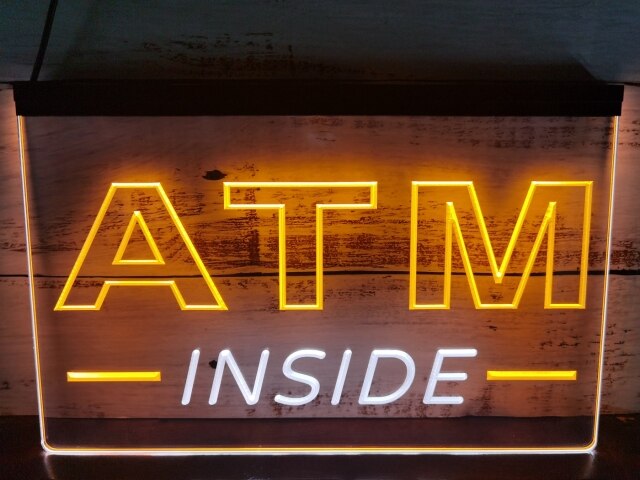 ATM Inside Two Tone Illuminated Sign