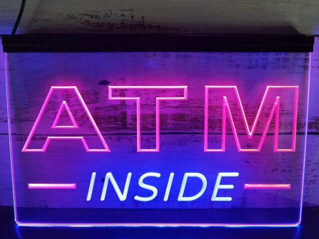 ATM Inside Two Tone Illuminated Sign