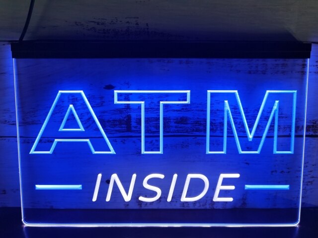 ATM Inside Two Tone Illuminated Sign