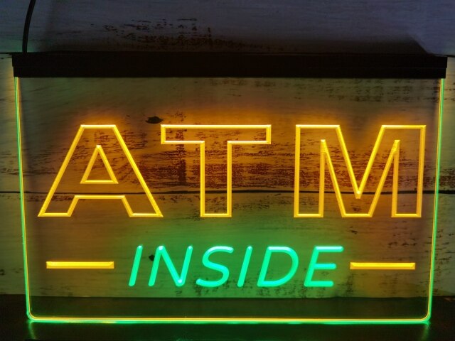 ATM Inside Two Tone Illuminated Sign