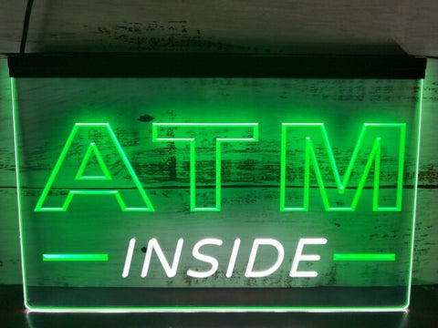 Image of ATM Inside Two Tone Illuminated Sign
