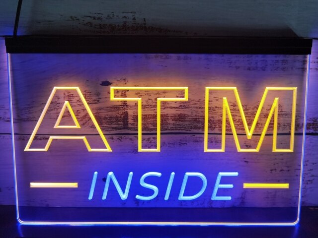 ATM Inside Two Tone Illuminated Sign