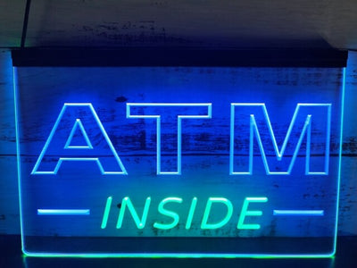 ATM Inside Two Tone Illuminated Sign