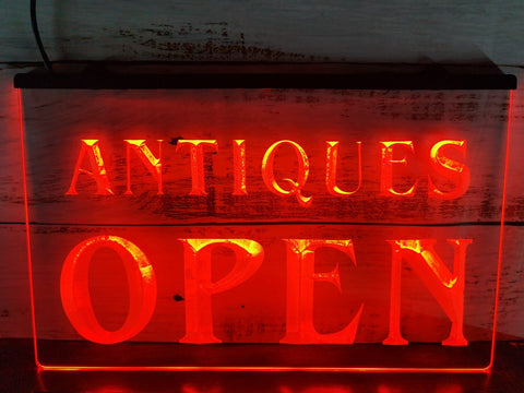 Image of Antiques Open Illuminated Sign