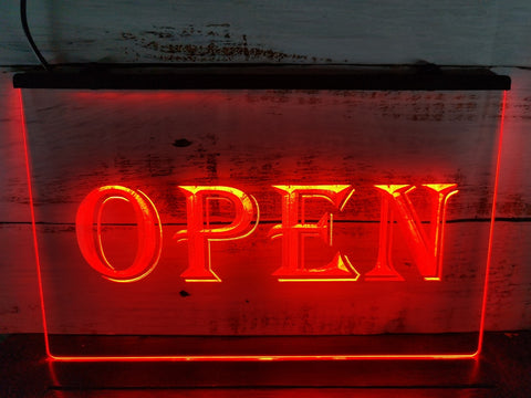 Image of Open Store Shop Bar Business Illuminated Sign