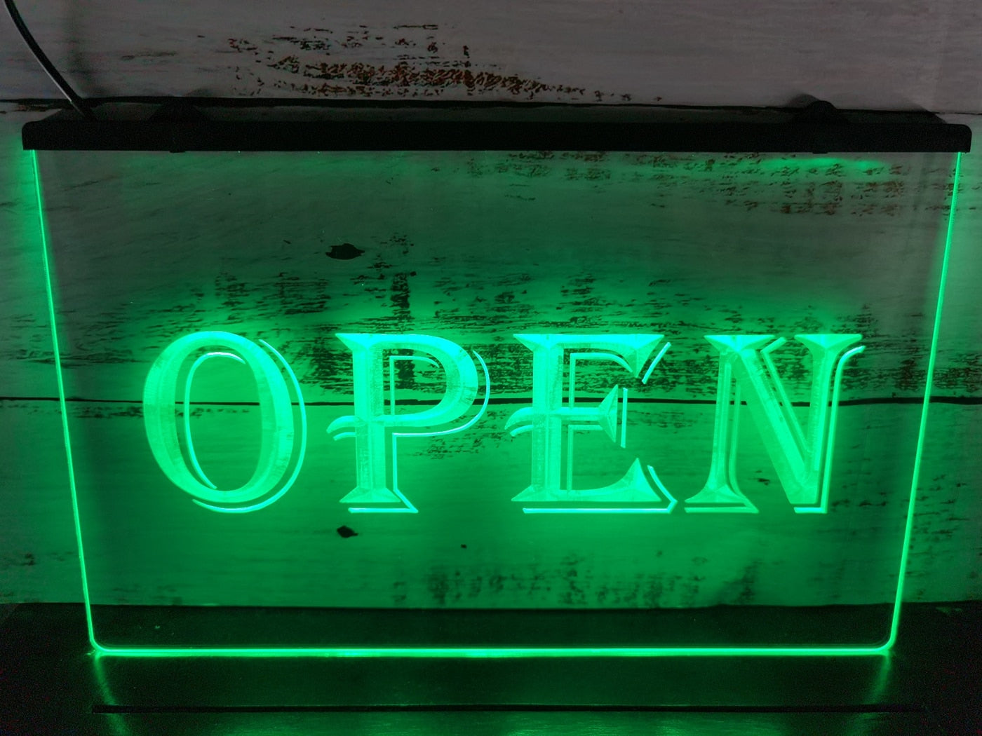 Open LED Neon Sign in green