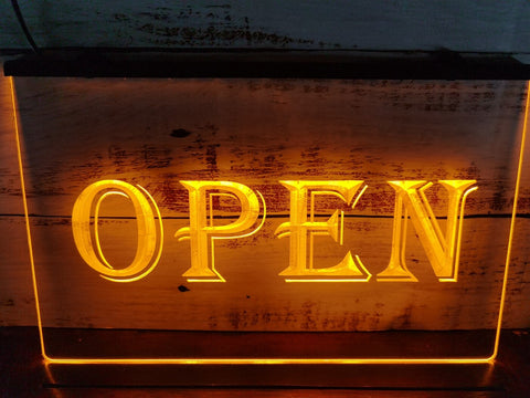 Image of Open Store Shop Bar Business Illuminated Sign