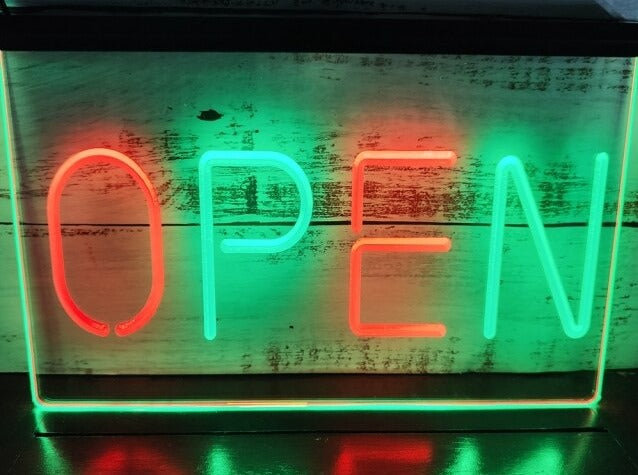Open Two Tone Illuminated Sign