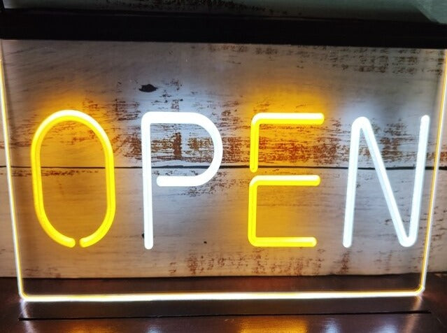 Open Two Tone Illuminated Sign