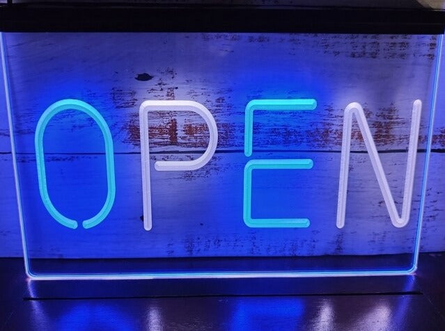 Open Two Tone Illuminated Led Neon Sign Dope Neons