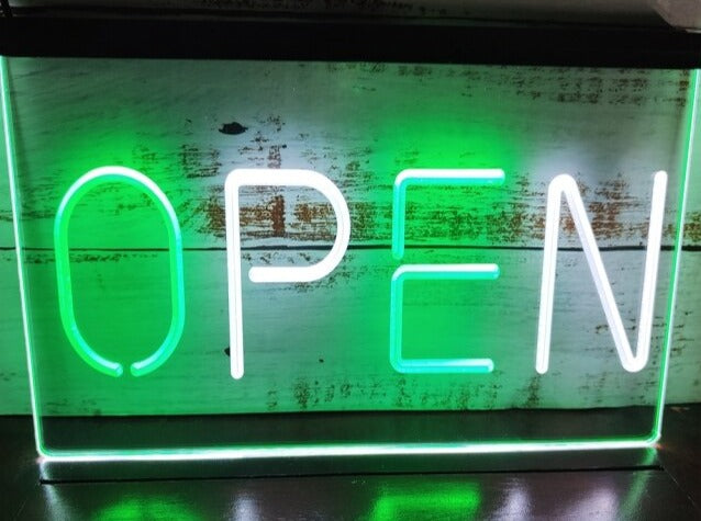 Open Two Tone Illuminated Sign