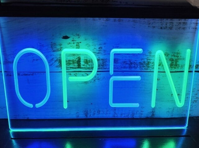Open Two Tone Illuminated Sign