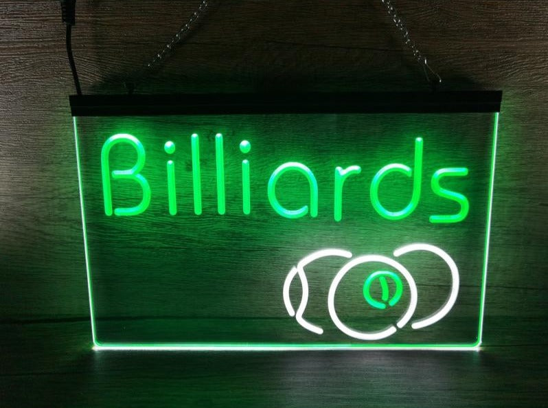 Billiards Two Tone Illuminated Sign