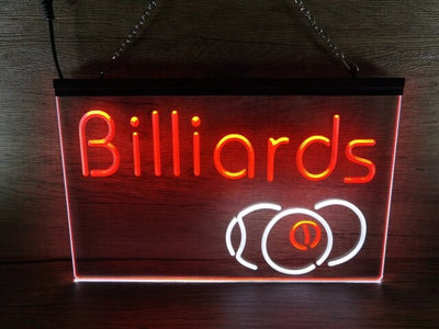 Billiards Two Tone Illuminated Sign