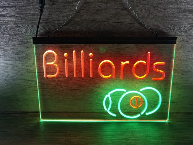 Billiards Two Tone Illuminated Sign