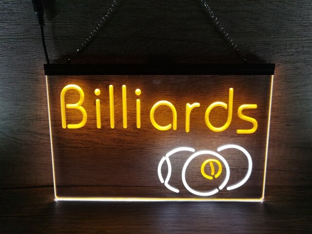 Billiards Two Tone Illuminated Sign