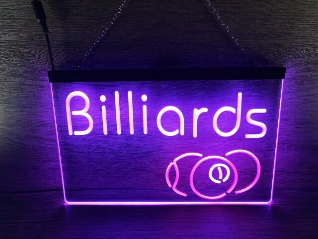 Billiards Two Tone Illuminated Sign