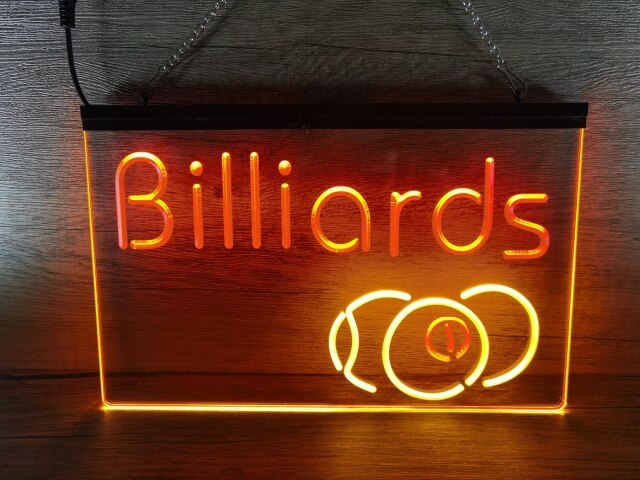 Billiards Two Tone Illuminated Sign