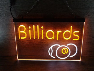 Billiards Two Tone Illuminated Sign