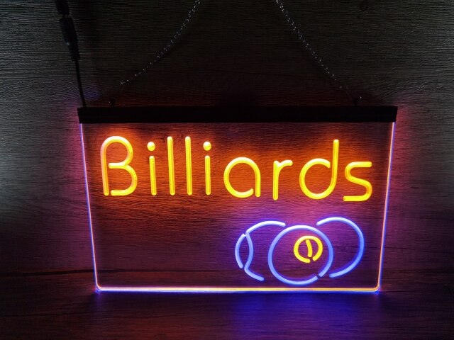 Billiards Two Tone Illuminated Sign