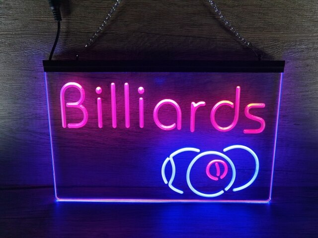 Billiards Two Tone Illuminated Sign