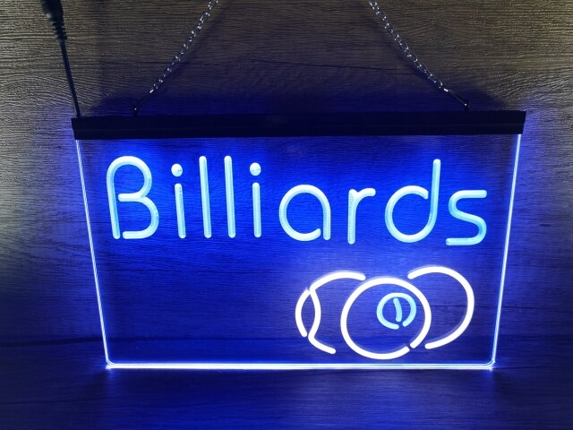Billiards Two Tone Illuminated Sign
