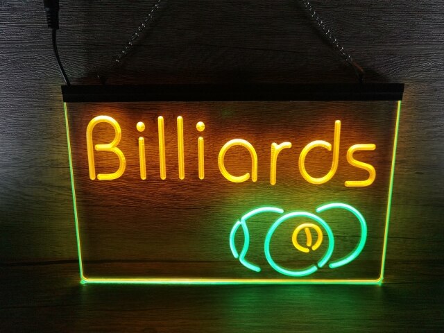 Billiards Two Tone Illuminated Sign