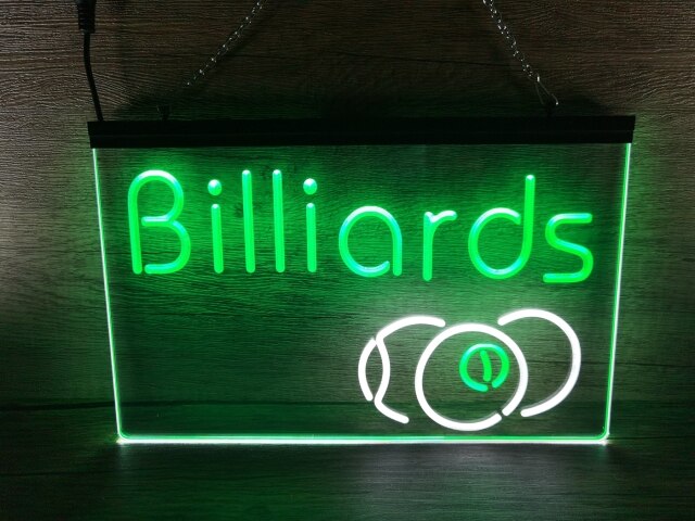 Billiards Two Tone Illuminated Sign