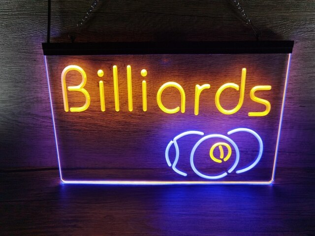 Billiards Two Tone Illuminated Sign