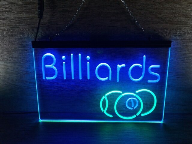 Billiards Two Tone Illuminated Sign