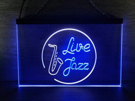 Live Jazz Two Tone Illuminated Sign