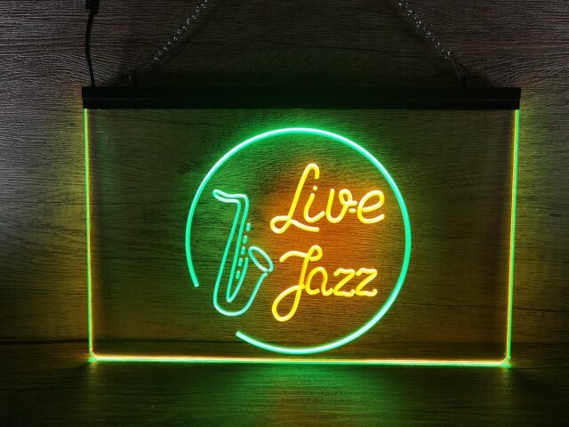 Live Jazz Two Tone Illuminated Sign