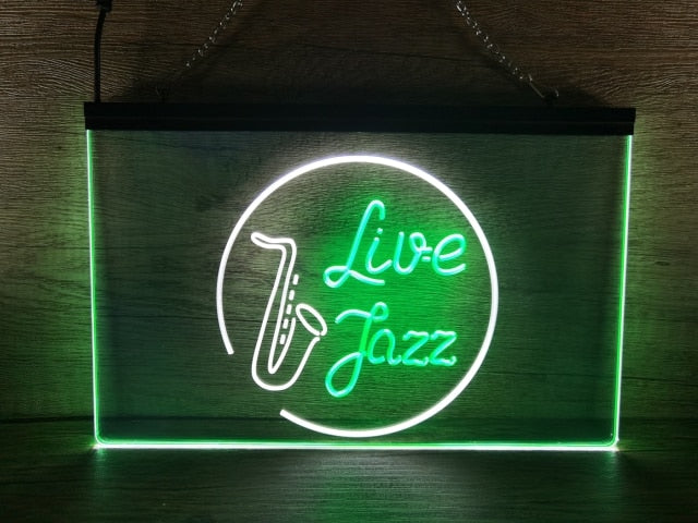 Live Jazz Two Tone Illuminated Sign