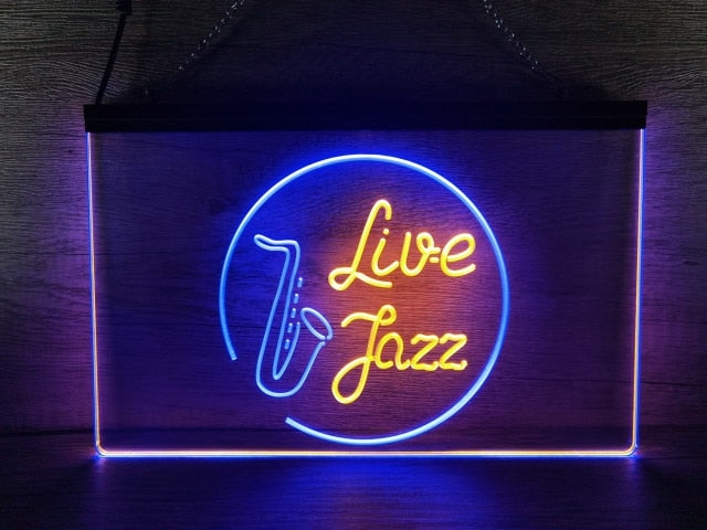 Live Jazz Two Tone Illuminated Sign