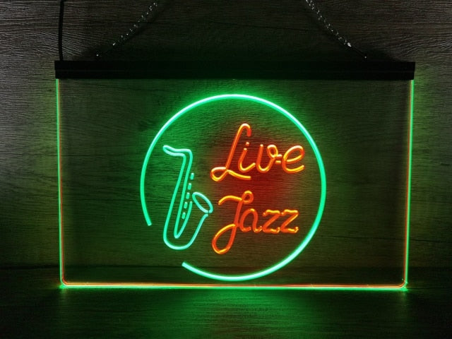 Live Jazz Two Tone Illuminated Sign