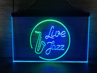 Live Jazz Two Tone Illuminated Sign