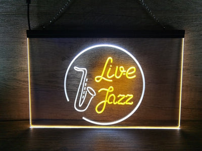 Live Jazz Two Tone Illuminated Sign