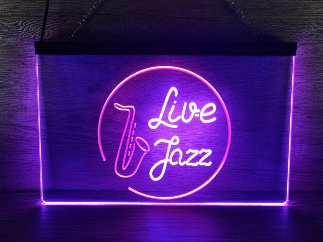 Live Jazz Two Tone Illuminated Sign