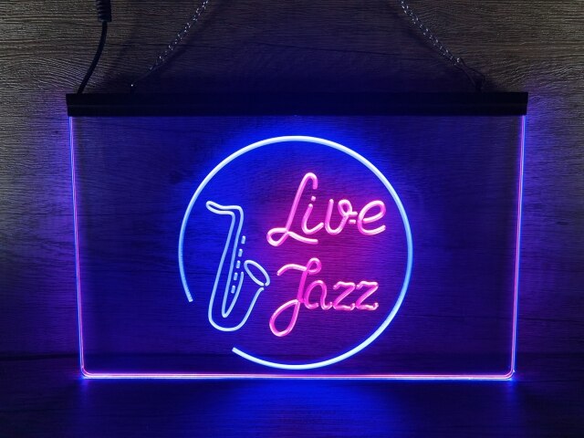 Live Jazz Two Tone Illuminated Sign